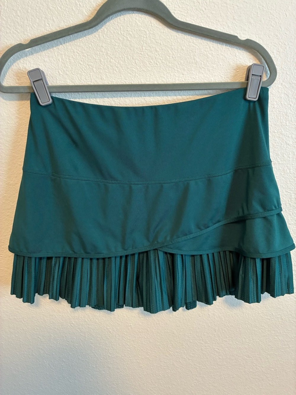 Women’s Teal Green Layered Pleated Mini Skirt